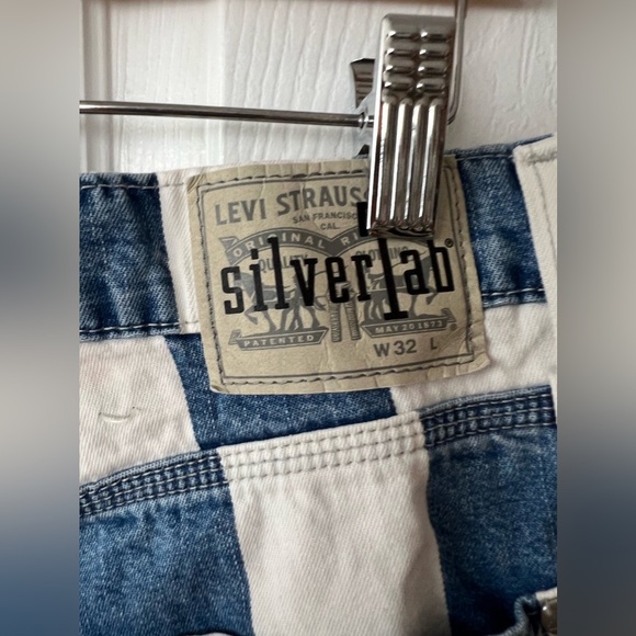 Vintage 90s Levi’s Silver Tab Carpenter Shorts Striped - Picture 6 of 6